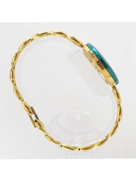 Authentic Vintage Gucci Gold Tone Bracelet Watch Enamel Bezel Women’s Swiss Made main image 12